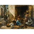 thumbnail image 3 of Eugène Pavy 24x18 Black Modern Framed Museum Art Print Titled - A Busy Market (1887), 3 of 5