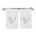 thumbnail image 2 of Monogrammed Hand Towel, Personalized Gift, 16 x 30 Inches - Set of 2 - Silver Embroidered Towel - Extra Absorbent 100% Turkish Cotton- Soft Terry Finish - For Bathroom, Kitchen and Spa- Script W White, 2 of 3