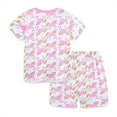 thumbnail image 3 of WIBACKER Two-Piece Pajamas for Girls Cute Unicorn Summer Short Sleeve PJ Set Kids Sleepwear 3-8T, 3 of 8