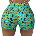 thumbnail image 2 of Rateoe Duck In Black Suit Printed Power Workout Shorts for Women Tummy Control Squat Proof Ribbed Thick Seamless Scrunch Active Short-XX-Large, 2 of 8