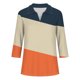 thumbnail image 5 of Camiseta de Solapa de Cuello en V de la Manga Superior de 3/4 de las Mujeres, Uso Diario Cómodo Casual, 5 of 9