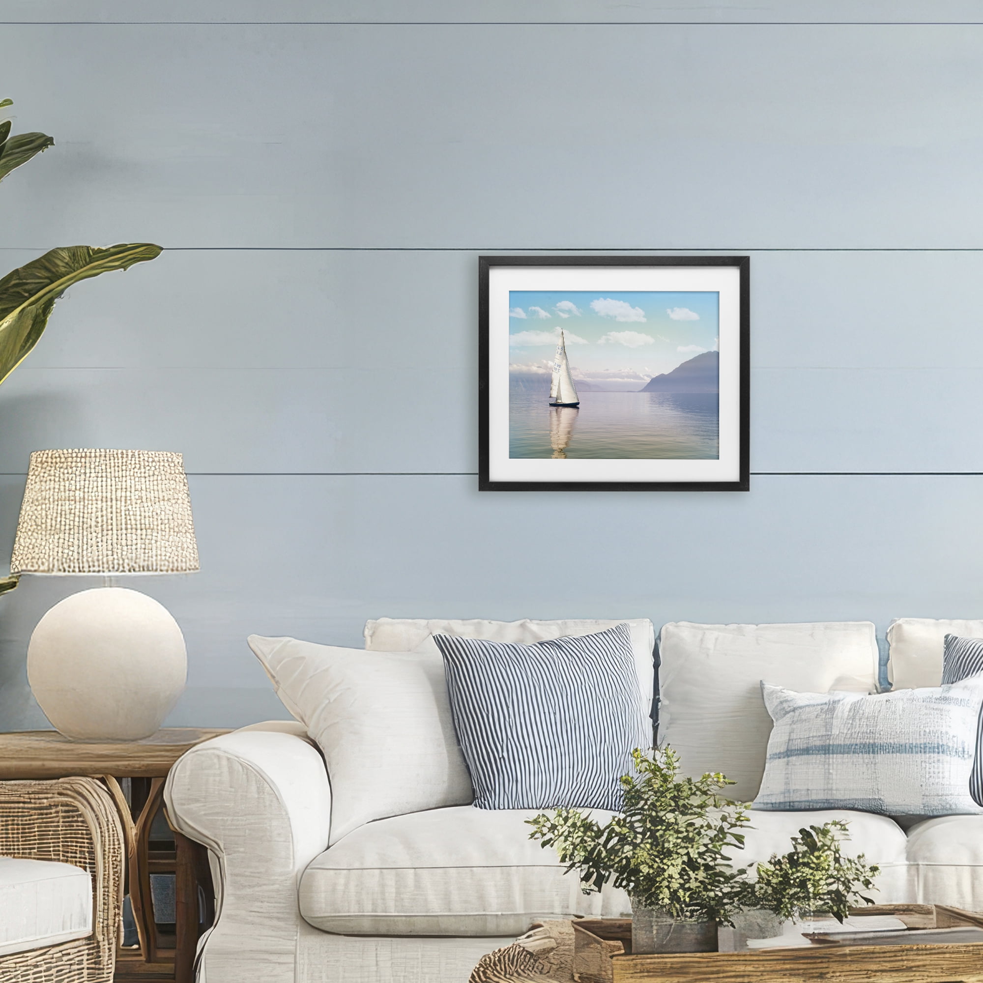Stupell Industries Ocean Sails Lounging Black Framed Print Under Glass, design by Marcus Prime