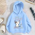 thumbnail image 4 of SGMVNU Girls Hooded Sweatshirt Ribbed Hem Long Sleeve Soft Cat Graphic Hoodie Back to School, Size 4-5 Years, Sky Blue, 4 of 4