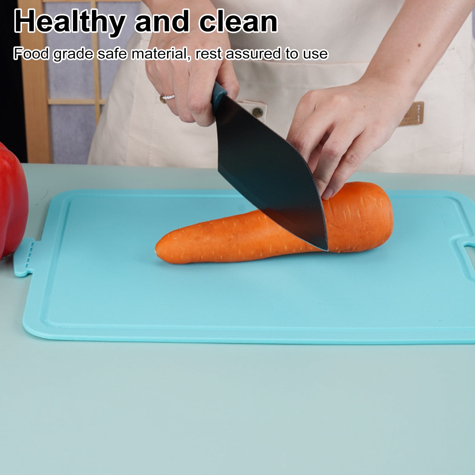 HomeLife Silicone Cutting Board Foldable Reversible Non Slip Cutting Mat Food-Grade BPA Free Dishwasher Safe Kitchen Tools for Camping