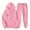 Pink, variant on ibuvkizy Womens Hoodie Sweatsuits 2 Piece Set,Men's and Women's Sports Tracksuits Long Sleeve Pullover Hoodies Sweatshirt Loose Coat and Sweatpants Fall Winter Suit Pink,S