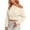 Beige-1, variant on Off the Shoulder Sweatshirt for Women Cinched Waist Oversized Long Sleeve Crop Pullover Y2K Fall Workout Tops