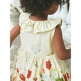 thumbnail image 4 of Robes Décontractées pour Filles Été Imprimé Floral Col Rond Sans Manches Midi Robe Décontractée de Vacances, Beige, 7-8 Ans, 4 of 5