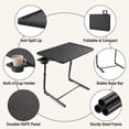 thumbnail image 6 of TV Tray Table with Cup Holders, Portable C-Shaped Side Dinner Tray Table, Adjustable 6 Heights & 3 Tilt Angle for Living Room, Bedroom, Black, 6 of 15