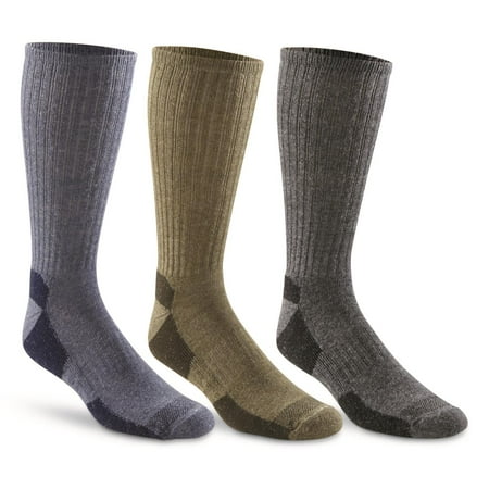 

Guide Gear Men s Midweight Merino Wool Blend Crew Socks Warm Breathable Casual Dress Socks 3 Pairs