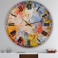 thumbnail image 2 of DesignArt Bleu et Jaune Tourbillonne Grande Horloge Murale, 2 of 2