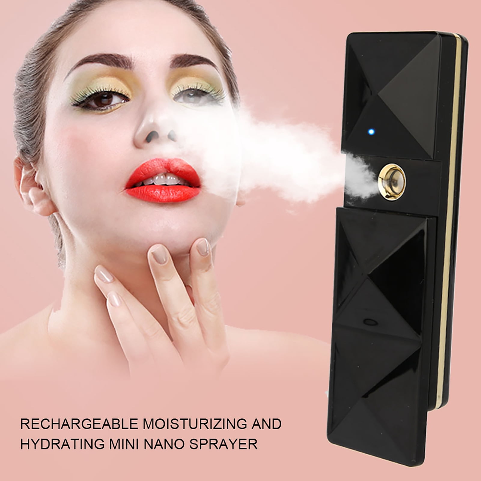 Nieyigj USB Nano Handy Face Mist Sprayer Portable Hydration Humidifier Atomization Tool for Rejuvenating Skin, 400mAh Battery, 6ml Water Tank Capacity, Black Edition (5.9 inches / 15 cm)