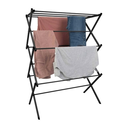 Lavish Home Collapsible Clothes Drying Rack for Indoor/Outdoor Use (Black)