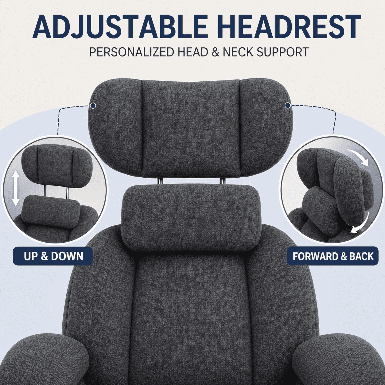 TiramisuBest Swivel Rocking Recliner Chair with Cup Holders,Big and Tall Manual Chenille Lounge Chair for Living Room,Dark Gray