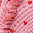 thumbnail image 6 of Ruyang Baby Girls Cute Ruffle Jumpsuit Plain Cotton Bodysuit Bowknot Headband Zipper Long Sleeve Fall Winter Outfit, 6 of 8