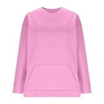 thumbnail image 5 of qolati Womens Sweatshirt Casual Fall V Neck Long Sleeve Hoodless Pullover Tops Oversized Basic T Shirts Fall Sweater with Pockets, 5 of 7