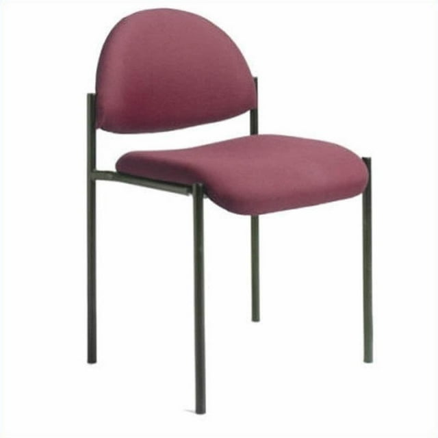 Boss Office Chaise Empilable en Tissu Sans Bras Bordeaux
