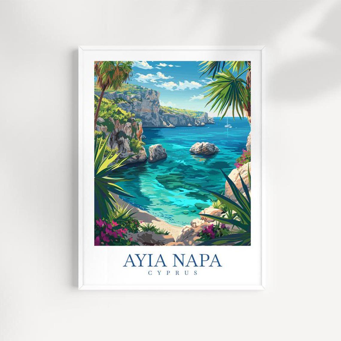 Ayia Napa Cyprus Wall Art Print Coastal Travel Decor Unframed Paper Print
