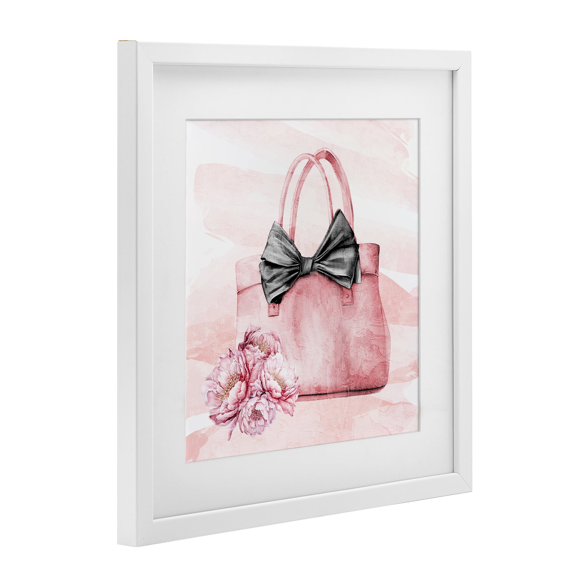 Stupell Industries Glam Time Handbag White Framed Print Under Glass, design by Kim Allen