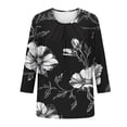 thumbnail image 4 of Fewfanhot Women's Tops, Tees & Blouses Casual Fashion Printed Casual Round Neck Summer Outfits Early Fall Fashion Spring Clothes, 4 of 6
