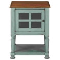 thumbnail image 2 of Wooden Accent Cabinet with Lattice Door Front Teal Blue and Brown - Saltoro Sherpi, 2 of 5
