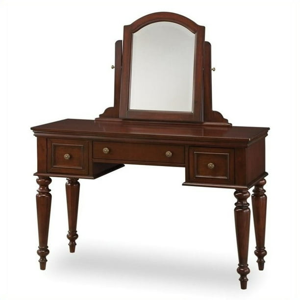Kingfisher Lanes Bedroom Vanity Table, Cherry Wood Vanity Mirror