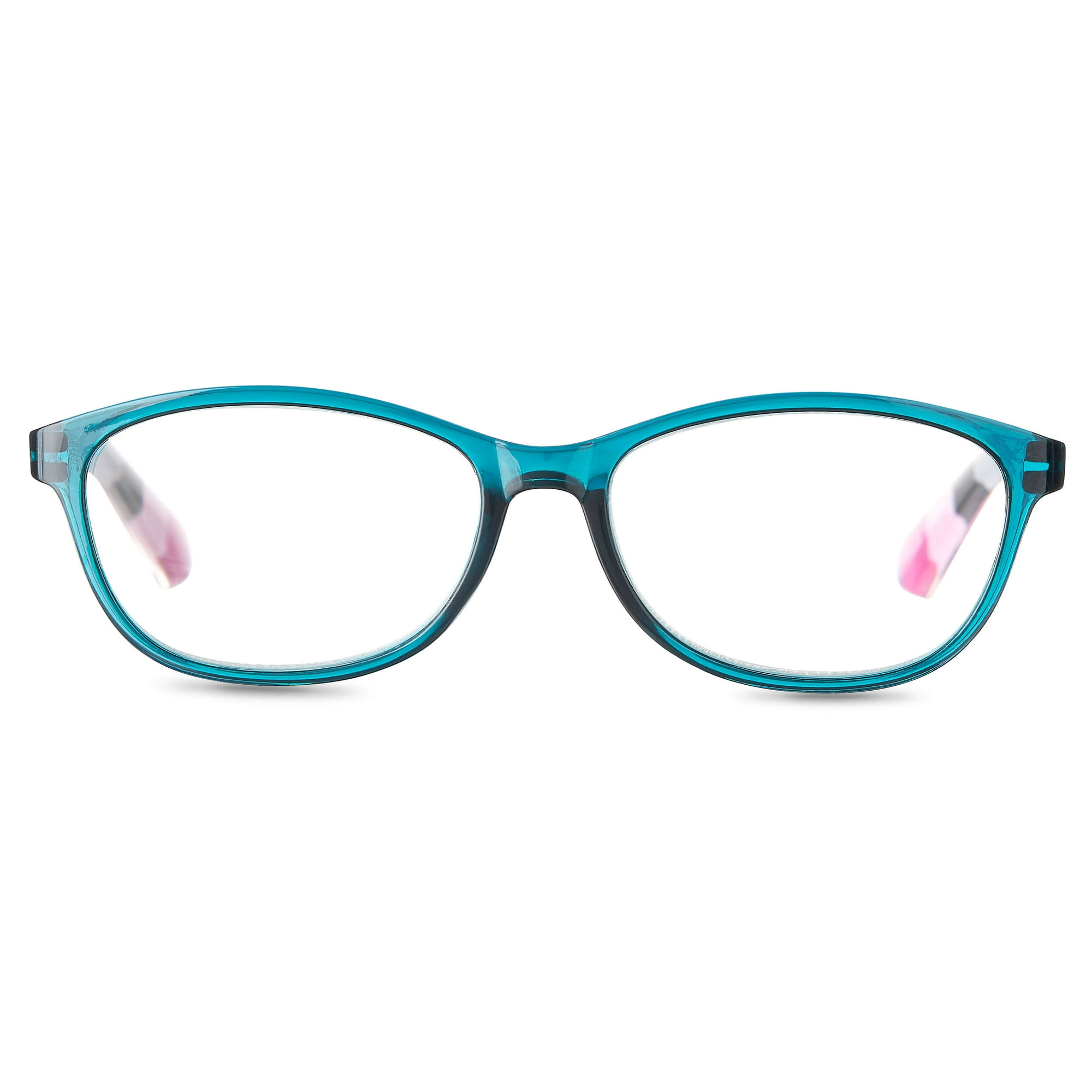 Equate Lily Rectangular Reading Glasses with Case, Lily Blue, +2.00