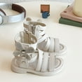 thumbnail image 2 of Dakaela Girls Sandals Cute Open Toe Strappy Gladiator Summer Sandal Kids Toddler Flower Dress Shoes Beige, 2 of 8