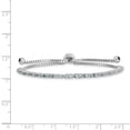 thumbnail image 2 of Sterling Silver Rhod-plated March Light Blue CZ Adjustable Bracelet QQG4757MAR, 2 of 2