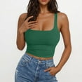 thumbnail image 3 of Lovskoo Women's Camisole Basic Scoop Neck Tank Tops Cami Tank Summer Sleeveless Tops Olive Green, 3 of 7