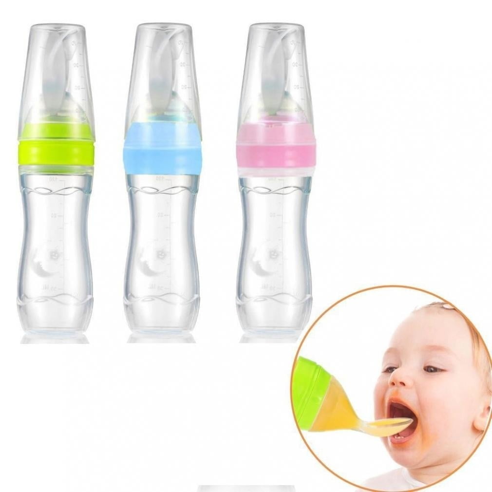 Infant Nipple Pacifier Baby Feeding Tool Milk Bottle With Spoon