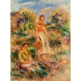 thumbnail image 2 of Renoir, Pierre-Auguste 12x14 Gold Ornate Wood Framed with Double Matting Museum Art Print Titled - Standing Woman and Seated Woman in a Landscape 1919, 2 of 4