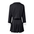 thumbnail image 7 of OJSFQUFP Women 2 Piece Outfits Color Block Crop Mini Skirt Sets Matching Set Casual Business Skirt Suits, 7 of 7