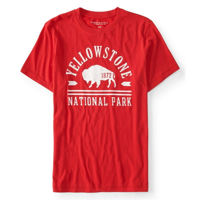 Aeropostale Yellowstone Graphic playera para hombre, rojo, XS Aeropostale Camiseta gráfica