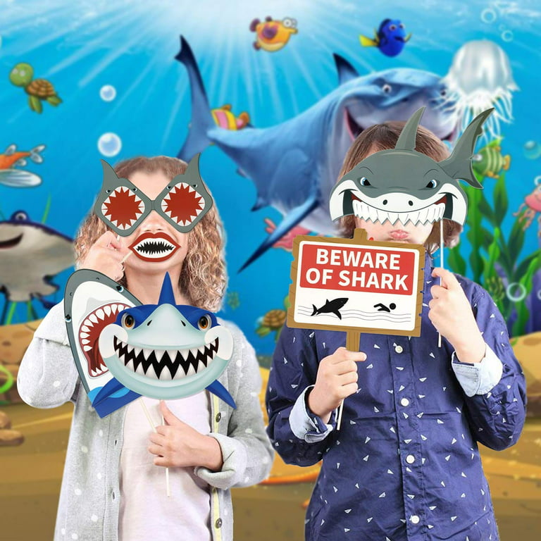 PlayWorld PartyPavillion Photo Booth Props Shark Party - Blue
