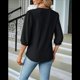 thumbnail image 5 of Blusas Informales de Verano para Mujer, con Cuello en V, Corta, Encaje Calado y Bonitas Blusas de Negocios Negro XXL, 5 of 7
