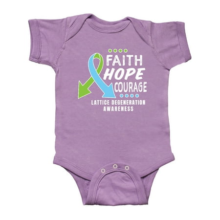 

Inktastic Eye Disease Awareness Faith Hope and Courage Gift Baby Boy or Baby Girl Bodysuit