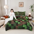 thumbnail image 4 of Castle Fairy Pixelated Miners Game Queen Comforter Set,Checkered Bedding Comforter Set, 4 of 8