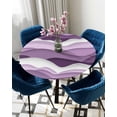 thumbnail image 5 of nqOlkjepod Purple Ombre Round Tablecloth, Fitted Table Cover with Elastic for 36"-44" Round Tables, Modern Geometric Moire Abstract Art Table Cloth Outdoor Dinning Party Waterproof Tablecloths, 5 of 6