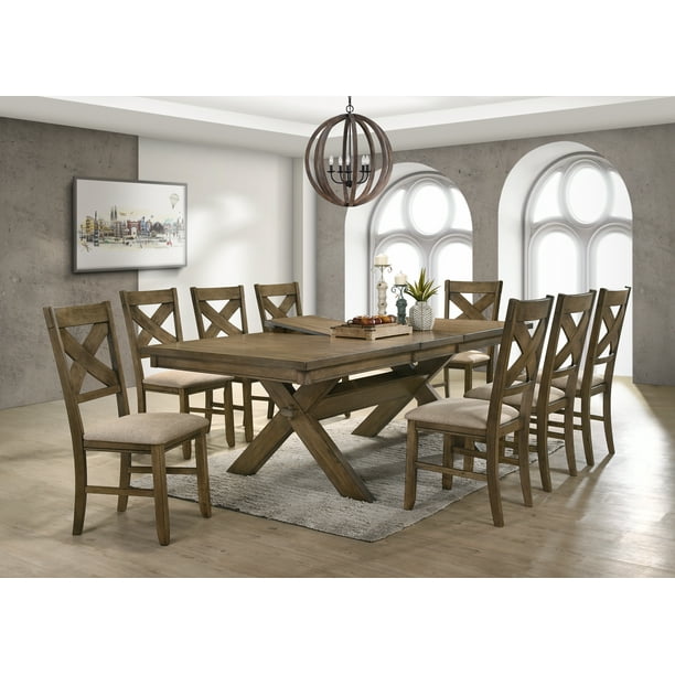 Raven Wood Dining Set Erfly Leaf Table Eight Chairs Com Raven Wood Dining Set Erfly Leaf, Kitchen Round Table With Leaf