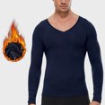 thumbnail image 2 of hotojiny Men's Thermal Shirt Fleece Lined Long Sleeve Athletic Base Layer Undershirt Stretchy Slim Fit V Neck Workout Top, 2 of 7