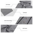 thumbnail image 6 of Men's Linen Blend 2 Piece Outfit Hooded Henley Shirt Drawstring Wide Leg Pants Set Gray XL, 6 of 10