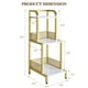 thumbnail image 1 of Estantería escalera dorada de 3 niveles, organizador pequeño para baño y soporte para plantas, librero independiente, 1 of 6