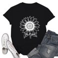 thumbnail image 2 of NAMTYQX Summer Blouses for Women 2025 Cool Cute Loose Oversized Stretch Gemustert Short Sleeve Printed Scoop Neck Womens T Shirts Black Size XL, 2 of 5