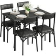 thumbnail image 1 of Ourlova 5-Piece Set for Home Kitchen Breakfast Nookwith 4 Upholstered ChairsDining Table for 4Black, 1 of 7