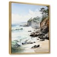 thumbnail image 2 of Designart "Black Cliffhanger Beach II" Nautical & Beach Floater Framed Canvas Print, 2 of 7