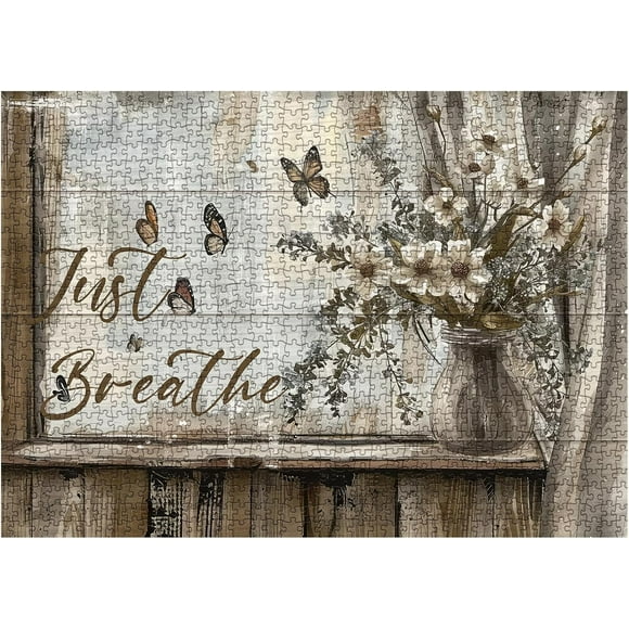 Jigsaw Wooden puzzle 500 pieces Flower Plant Puzzles for Adults , Christian Religious Faith Scripture Jigsaw Puzzles, Inspirational Bible Catholic Nature Puzzle