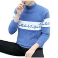thumbnail image 3 of Alkepwun Men's Casual Pullover Sweater Letter Print Pound Neck Long Sleeves Unisex Casual Sweater Tops, 3 of 8