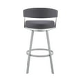 thumbnail image 6 of Armen Living Bronson 25" Slate Grey Faux Leather and Silver Metal Bar Stool, 6 of 11