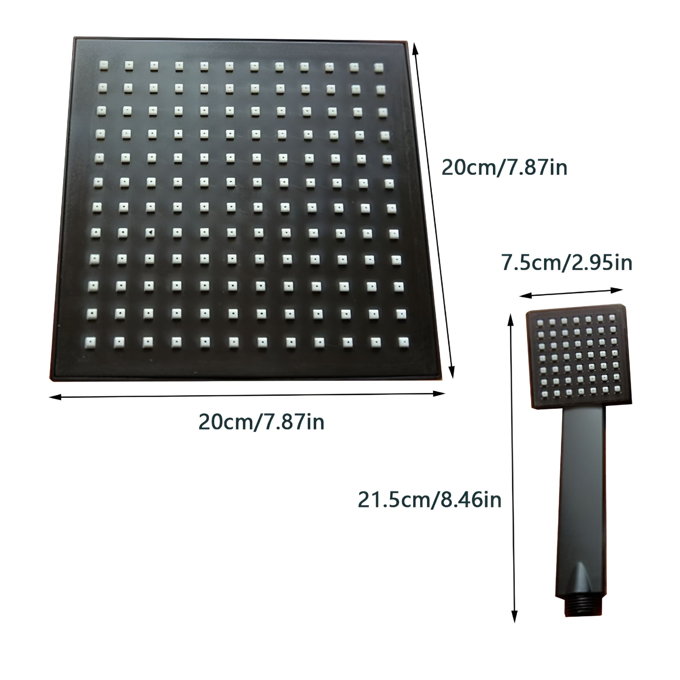 HIBIBUD High Pressure Shower Heads,Rainfall Shower Head with Handheld Spray,Luxury Bath Rain Shower Head,Pressurized Shower Head Combo Set,Easy Clean Install