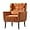 Orange, variant on Modern Accent Living Room Chairs Comfy Chenille Fabric Upholstered Foam Filled Mid Century Arm Chairs for Living Room, Reading Room, Bedroom,Dark Blue
